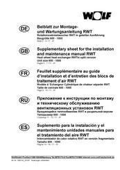 Wolf RWT Suplemento Para La Instalación Y El Mantenimiento Unidades Manuales