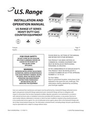 U.S. Range UTBG24-AR24 Instrucciones De Instalación Y  Operación