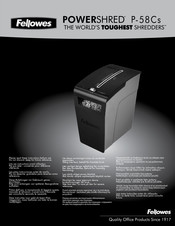 Fellowes POWERSHRED P-58Cs Guia De Inicio Rapido