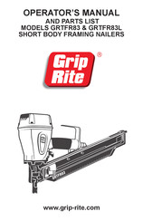 Grip Rite GRTFR83 Manual Del Operador Y Lista De Piezas