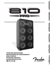 Fender 810 PRO Instrucciones De Funcionamiento