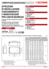 Scame electrical solutions 644.0110 Instrucciones De Instalación, Funcionamiento Y Mantenimiento Para El Uso En Condiciones De Seguridad