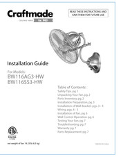 Craftmade BW116AG3-HW Guia De Instalacion