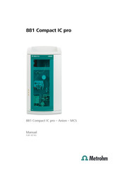 Metrohm 881 Compact IC pro-Anion Manual De Instrucciones