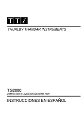 TTI TG2000 Instrucciones