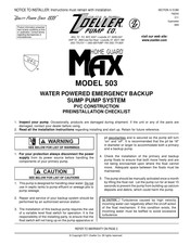 Zoeller Home Guard MAX 503 Lista De Verificación Para La Preinstalación