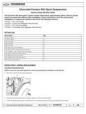 Performance Chevrolet Camaro SG3 Instrucciones De Instalación