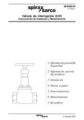 Spirax Sarco G101 Instrucciones De Instalación Y Mantenimiento