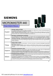 Siemens MICROMASTER 440 Manual De Instrucciones