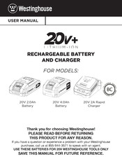 Westinghouse 20V 4.0Ah Manual De Usuario