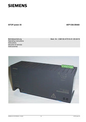 Siemens SITOP power 20 Manual De Instrucciones