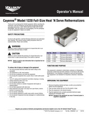 Vollrath Cayenne 1220 Manual Del Operador