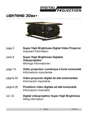 Digital Projection LIGHTNING 30sx+ Información Importante