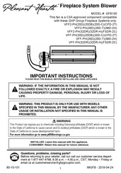 Pleasant Hearth GFB100 Instrucciones Importantes