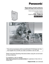 Panasonic KX-THA13 Manual De Instrucciones