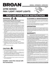 Broan QTRE110FLT Manual De Instrucciones