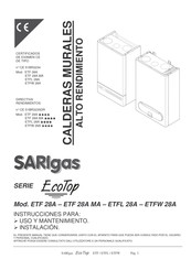 Ecotop ETFW 28A Instrucciones Para Uso, Mantenimiento Y Instalación