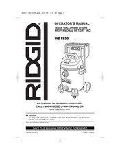 Ridgid WD1956 Manual Del Operador