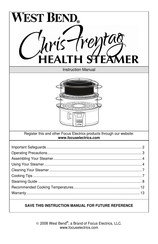 West Bend Chris Freytag Health Steamer Manual De Instrucciones