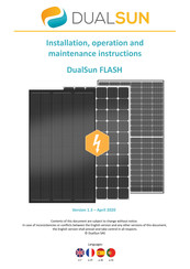 DUALSUN FLASH Instrucciones De Instalación, Operación Y Mantenimiento