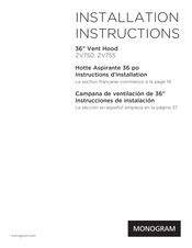 Monogram ZV755 Instrucciones De Instalación