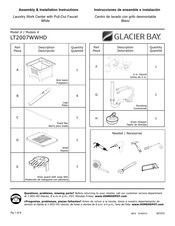 Glacier bay LT2007WWHD Instrucciones De Ensamble E Instalación