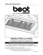 Broan best PIK45 Instrucciones De Instalación