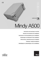Nice Mindy A500 Instrucciones Y Advertencias Para El Instalador