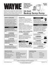 Wayne ESP45 Manual De Instrucciones De Operación Y Piezas