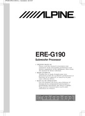 Alpine ERE-G190 Manual De Operación