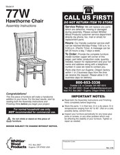 Whittier Wood Furniture Hawthorne 77W Instrucciones