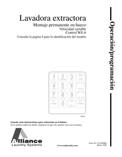Alliance Laundry Systems WE-6 Operación/Programación