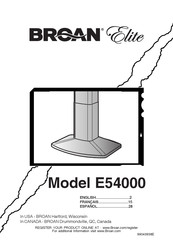 Broan Elite E54000 Manual Del Usuario