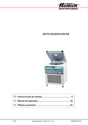 Hettich ROTO SILENTA 630 RS Instrucciones De Manejo