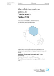 Endress+Hauser Caudalímetro Proline 500 Manual De Instrucciones Abreviado