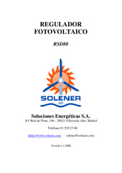 Solener FOTOVOLTAICO RSD80 Manual Del Usario