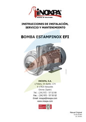 iNOXPA EFI Serie Instrucciones De Instalación, Servicio Y Mantenimiento