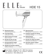 Beurer ELLE HDE 15 Instrucciones Para El Uso