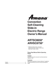 Amana ARTSC8650 Serie Manual De Usario