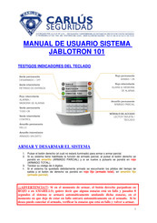 jablotron 101 Manual De Usuario