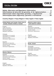 Oki C612dn Información Sobre Seguridad, Garantía, Y Regulaciones