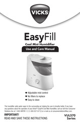 Vicks EasyFill VUL570 Serie Manual De Uso Y Cuidado