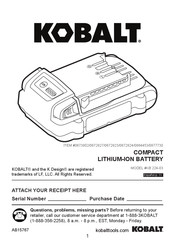 Kobalt 0672823 Manual Del Usuario