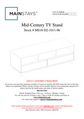 Mainstays MS18-D2-1011-06 Serie Instrucciones De Ensamble