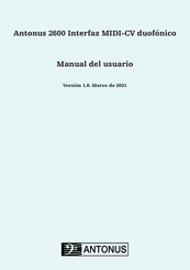 ANTONUS 2600 Manual Del Usuario