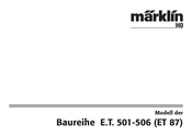 marklin ET 87 Serie Manual De Instrucciones