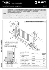 Erreka TORO KM1800 Guía Rápida De Instalación Y Programación