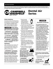 Campbell Hausfeld Dental Air Serie Instrucciones De Operación