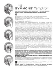 Symmons Temptrol Instrucciones De Instalacion, Operacion Y Servicio