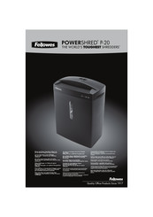 Fellowes POWERSHRED P-20 Manual De Usario